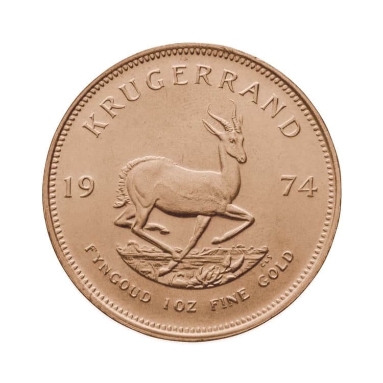 Gouden Krugerrand 1 troy ounce, voorzijde met springbok